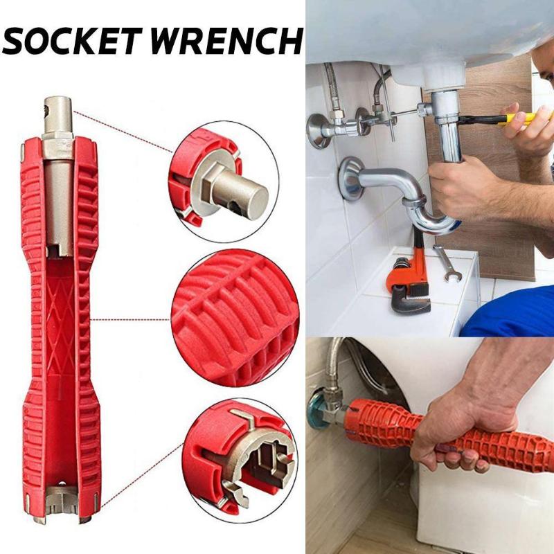 

Multifunctional Faucet and Sink Installer Tool Socket Wrench For Red Amenitee New