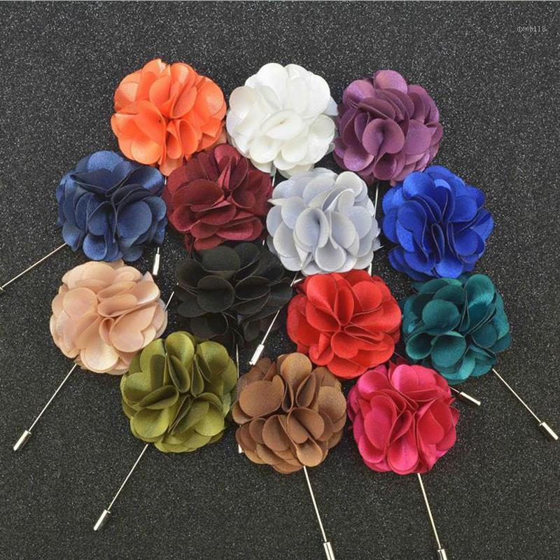 

10Pieces/Lot Satin Fabric Flower Men's Suit Brooch Wedding Corsage Party Prom European Style Groom Boutonniere Artificial Flower1, M1
