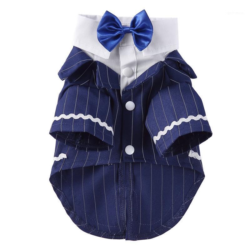

Pet Blue Polyester Stripes Suit With Tie For Dogs Cats Puppy Spring Summer Costume1, Red