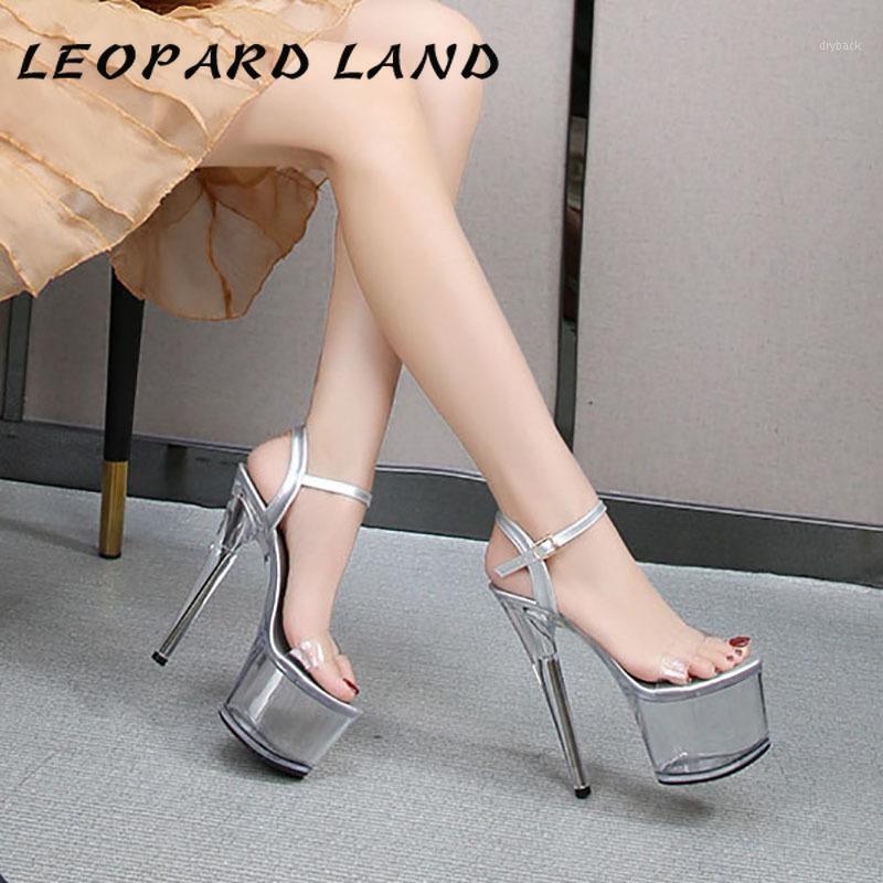 

LEOPARD LAND Women Shoes Summer Sandals Gladiator Heels Pole Dance High-heeled Sandals Clear High Heels Platform LFD1, Blue
