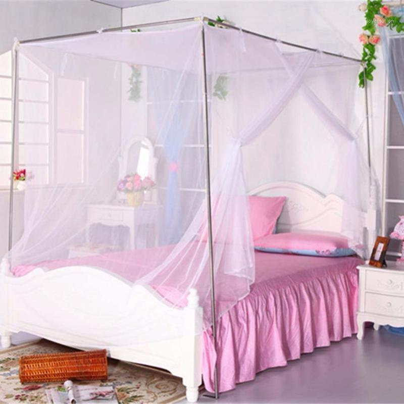 

1pcs Moustiquaire Canopy White Four Corner Post Student Canopy Bed Mosquito Net Netting Queen King Twin Size1