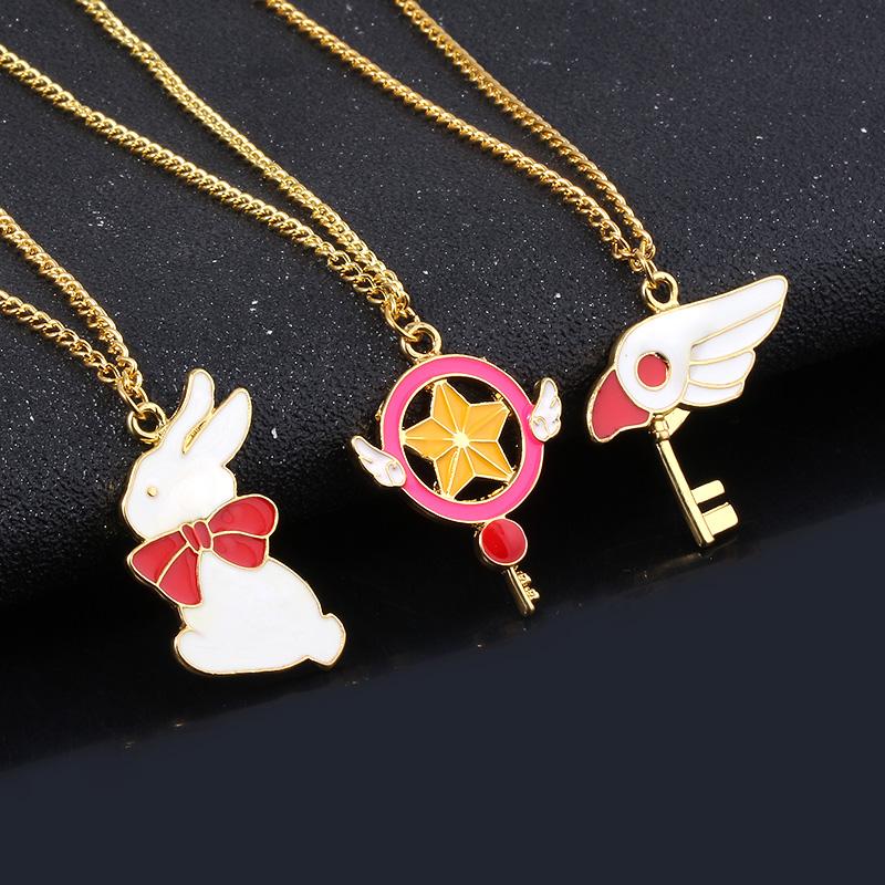 

Anime Sailor Moon Necklace Star Wing Bird Cartoon Pendant Gold Chain Necklaces for Women Kids Jewelry Gift