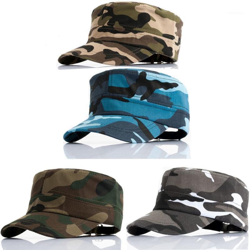 

1Pc Solid Color Men's Army Cap Adjustable Flat Cap Classical Style Sunscreen Sun Hat Casual Hat Camouflage1