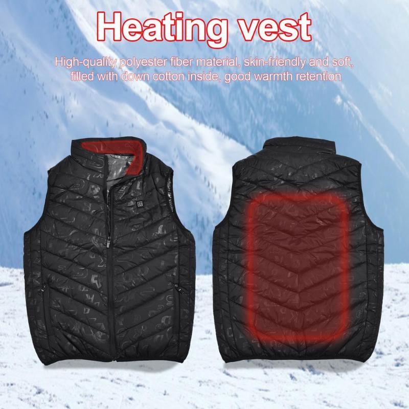

Men Women USB Electric Heated Vest Jacket 3 Adjustable Temperature Levels Back Heating Vest For Outdoor Hiking Cycling Skiing, Black
