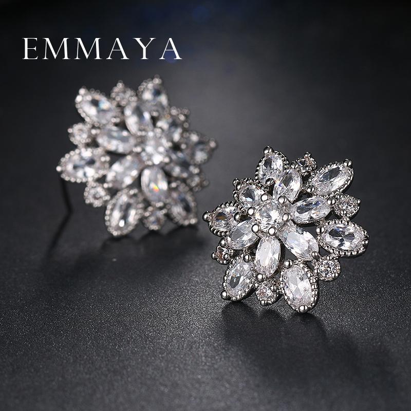 

Stud Emmaya Sell Cubic Zircon Women Ear Elegant Bridal Wedding Flower Earrings