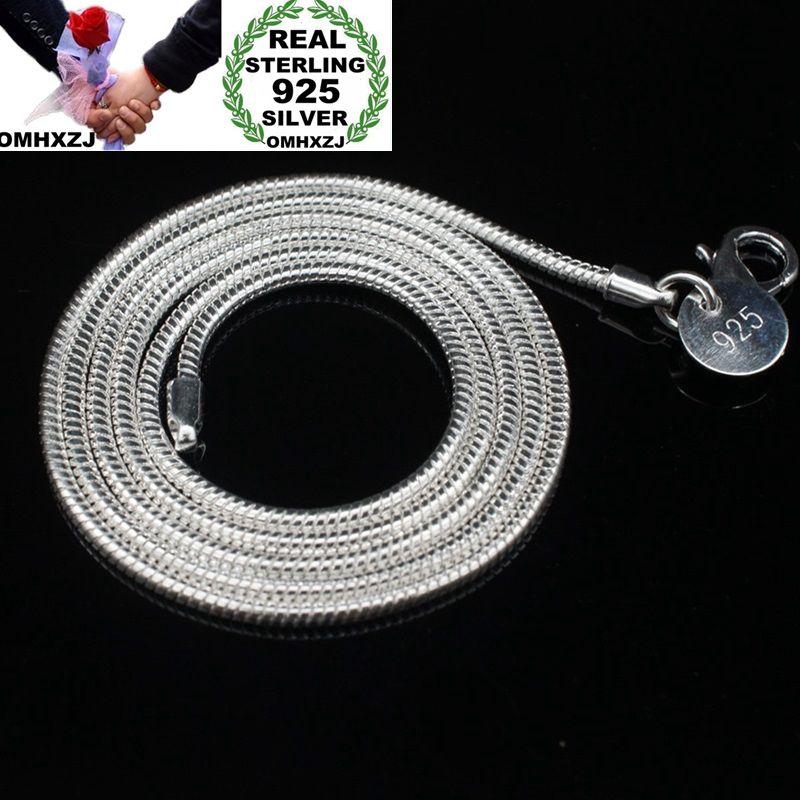 

OMHXZJ Wholesale European Fashion Woman Man Party Wedding Gift Silver Snake Chain 925 Sterling Silver Chain Necklace NA195