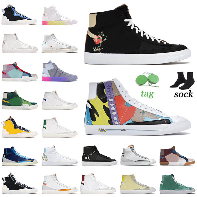 

Wholesale Men Blazer Mid 77 Running Shoes High Tops Sunset Pulse Vintage Racer Blue Moaic Black Grey Have A Good Game City Pride Chicago Women Sneakers Trainers, C21 77 city pride chicago