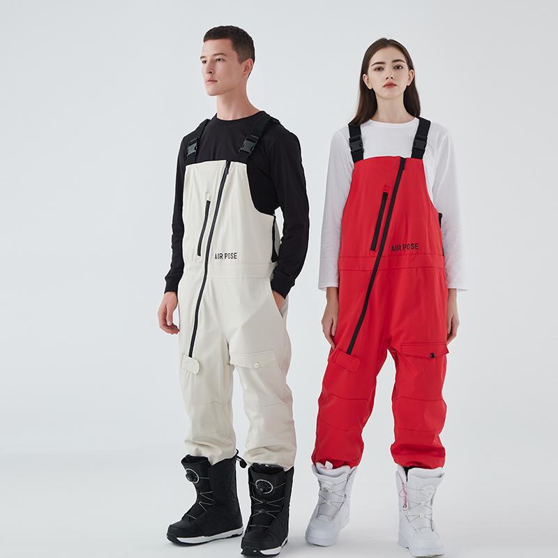 

Skiing Pants Snow Ski Winter Slim Waterproof Durable Snowboarding Trousers One-piece Suspendent Men' And Women' Outdoors Sports Wear, Beige unisex