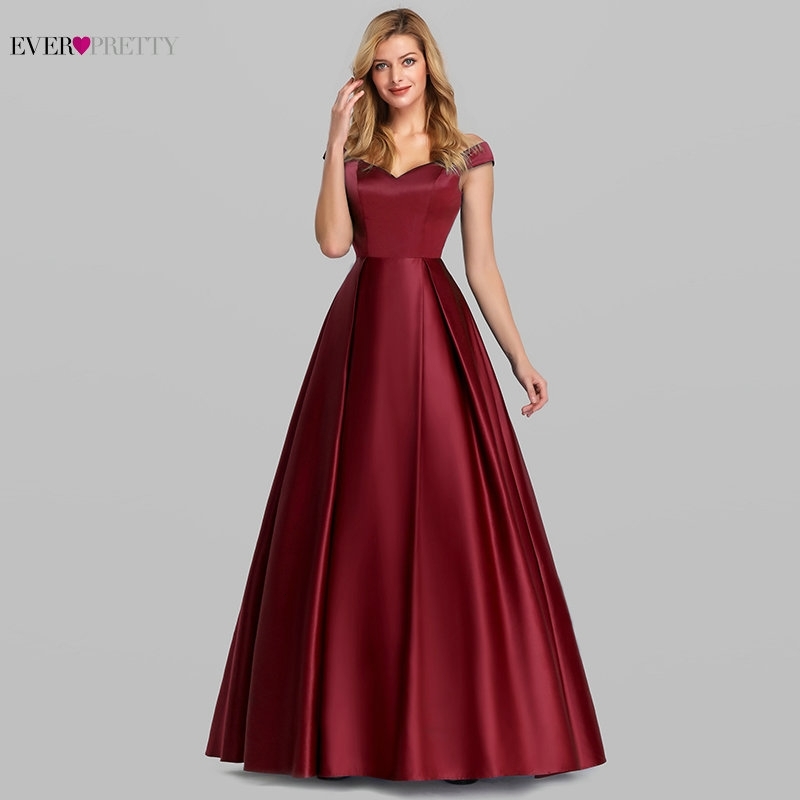 

Elegant Burgundy Satin Prom Dress Long Ever Pretty New A Line V Neck Off Shoulder Formal Party Dresses Vestidos De Gala Elegante 201113, Navy blue