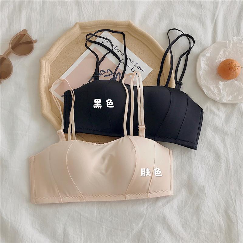 

2020 nian Summer Double Purpose Underwear No Steel Ring Small Bust Gathering Bra Tube Top Strap Deconstructable Sexy Wrap-around, Flesh color