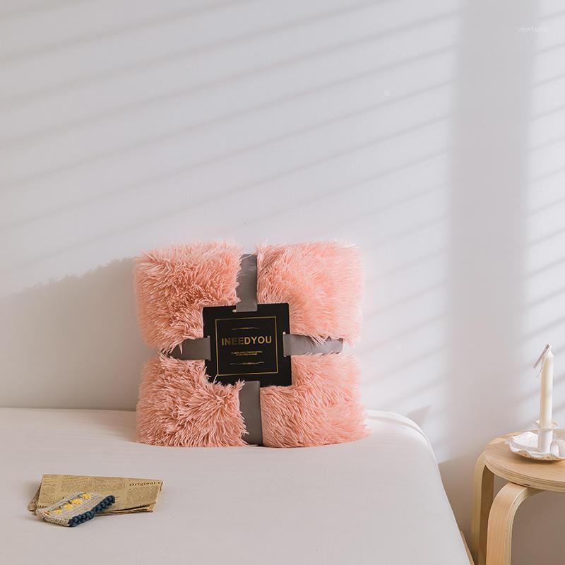 

1 Pc Colorful Plush Blanket Super Soft Thick Flannel Blanket Double/Queen/King Size Bedding Sofa Cover Winter blankets for beds1