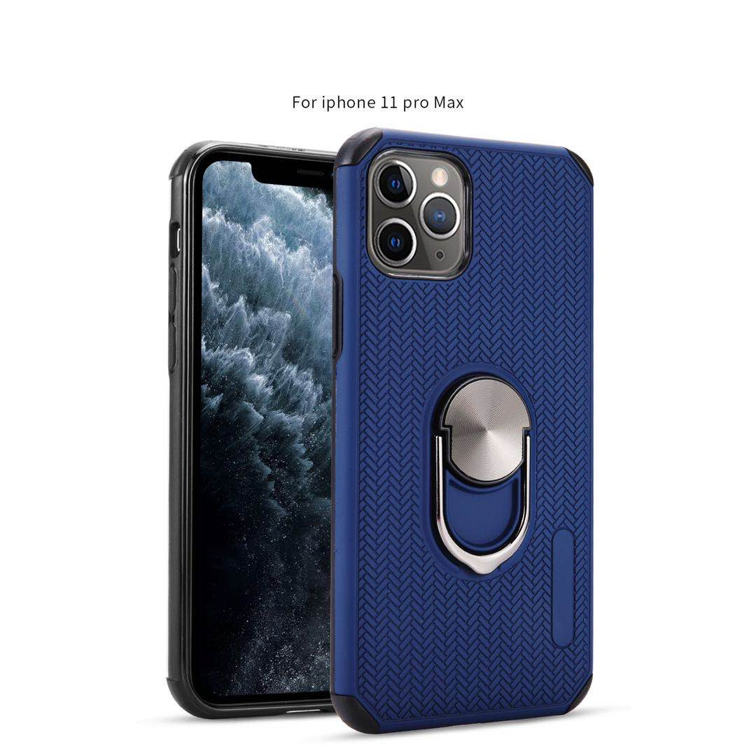 

For HUAWEI Y9A Y8S Y9S Y8P Y6P Y5P Y7P P SMART 2020 P40 LITE With Kickstand Design Woven Pattern Shockproof Phone Cover, Black
