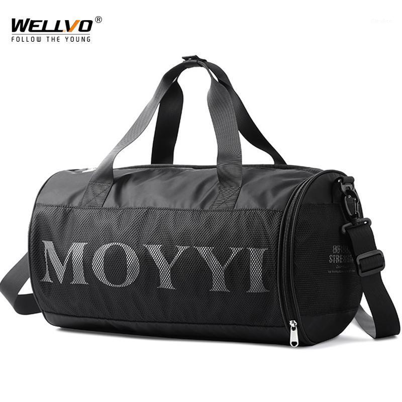 

Men's Travel Bags Dry Wet Separation Gym Bag Large Capacity Duffle Luggage Bags Training Handbag Black Gray Shoulder Bag XA763ZC1
