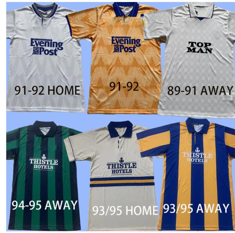 

Leeds 1978 92 93 94 95 96 97 98 99 00 02 soccer jersey home away SMITH KEWELL PHILLIPS HARRISON BAMFORD RAPHINHA HASSELBAINK 21 22 Retro United football shirt, 1993-95