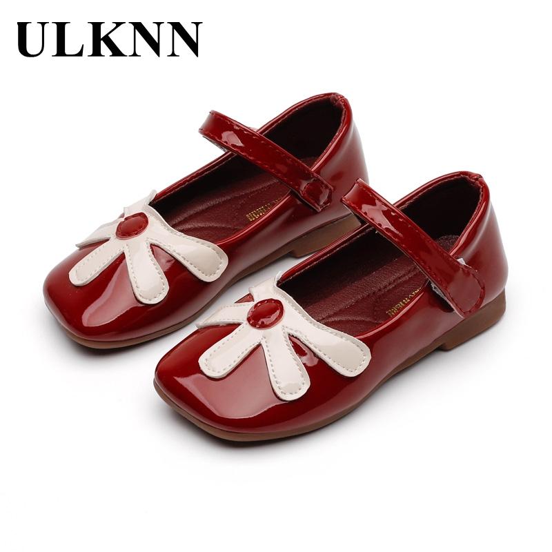 

ULKNN 2021 New Leather Shoes Footwears For Girls Children Fashion Flats Kid Spring Summer Princess Party Shoes Rubber Sole Child, Black