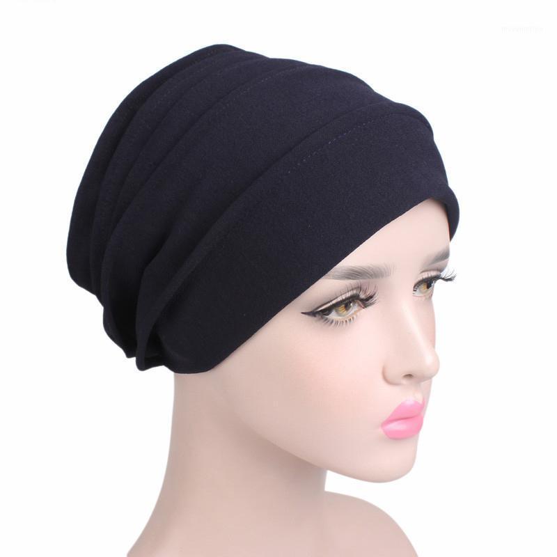 

Women Elastic Cotton Turban Headbands Cap Autumn Winter Warm Headwear Casual Streetwear Female Muslim Hats Headscarf1, Beige