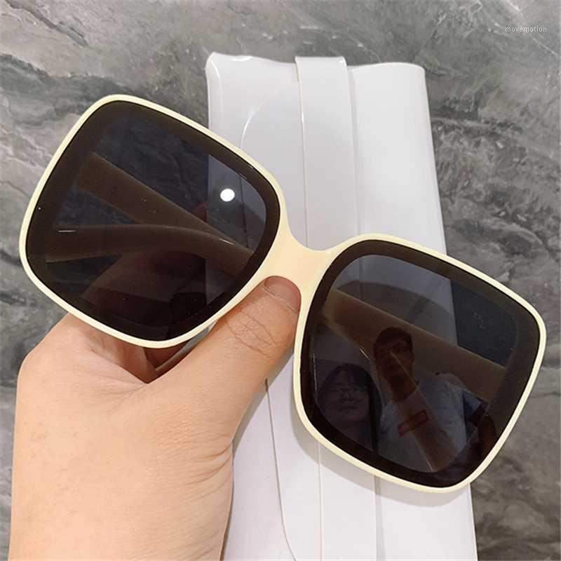 

KUJUNY Oversized Square Sunglasses For Women Vintage Big Frame Sun Glasses Men Eyewear Ladies Milk Color Eyeglasses Sunshade1