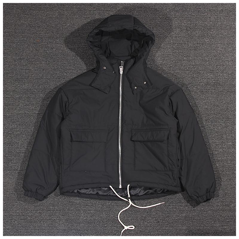 

Represent 2021 Winter Solid Color Zipper Hooded Cotton Wadded Jacket Men Women Padded Jacket Hiphop Oversize High Street, Black