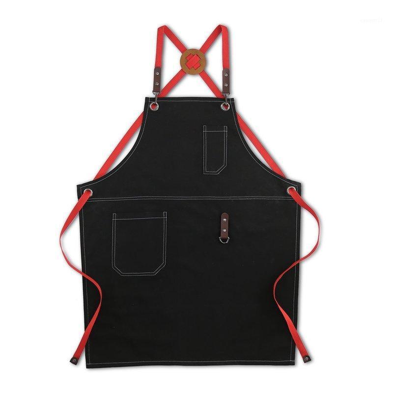 

Black Cotton Kitchen Apron Cooking Baking Craft Housework Wear Florist Cafe Barista Restaurant Waitstaff Pastry Chef Uniform E741