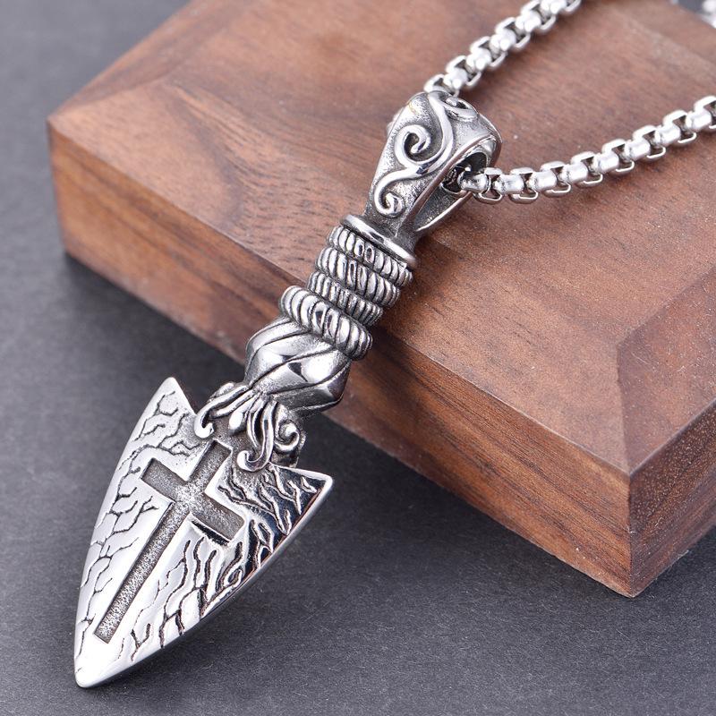 

Pendant Necklaces Creative Vintage Fashionable Simple Cross Arrow Trend Personality Hip Hop Men's Necklace Jewelry Accessories Wholesale
