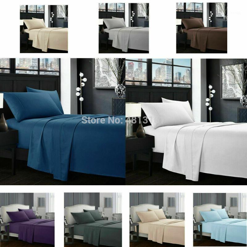 

1500 Thread Count Bed Sheet Set Home Bedding Linens Egyptian Quality Flat Sheet+Fitted Sheet+Pillowcase Queen/King Size1, Green