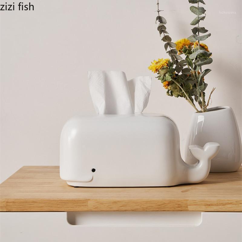 

Resin Cartoon Animals Tissue Box White Light Blue Whale Tissue Storage Box Home Desktop Storage Paper Tube Paper Towel Holder1