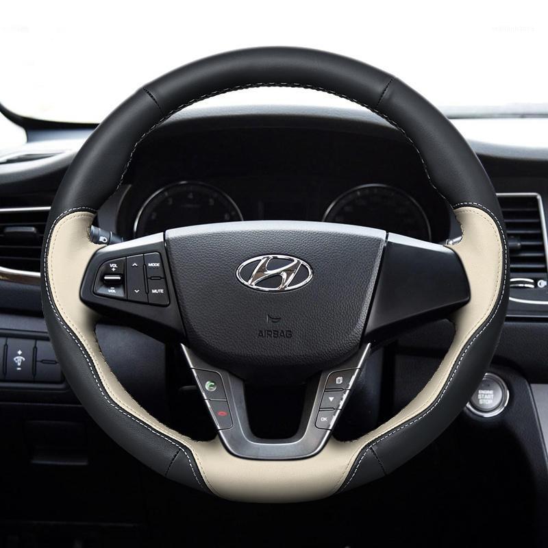 

Steering Wheel Covers For Korean Modern Cover MISTRA Elantra IX35 IX25 SONATA Santafe Hand-stitched Leather Suede