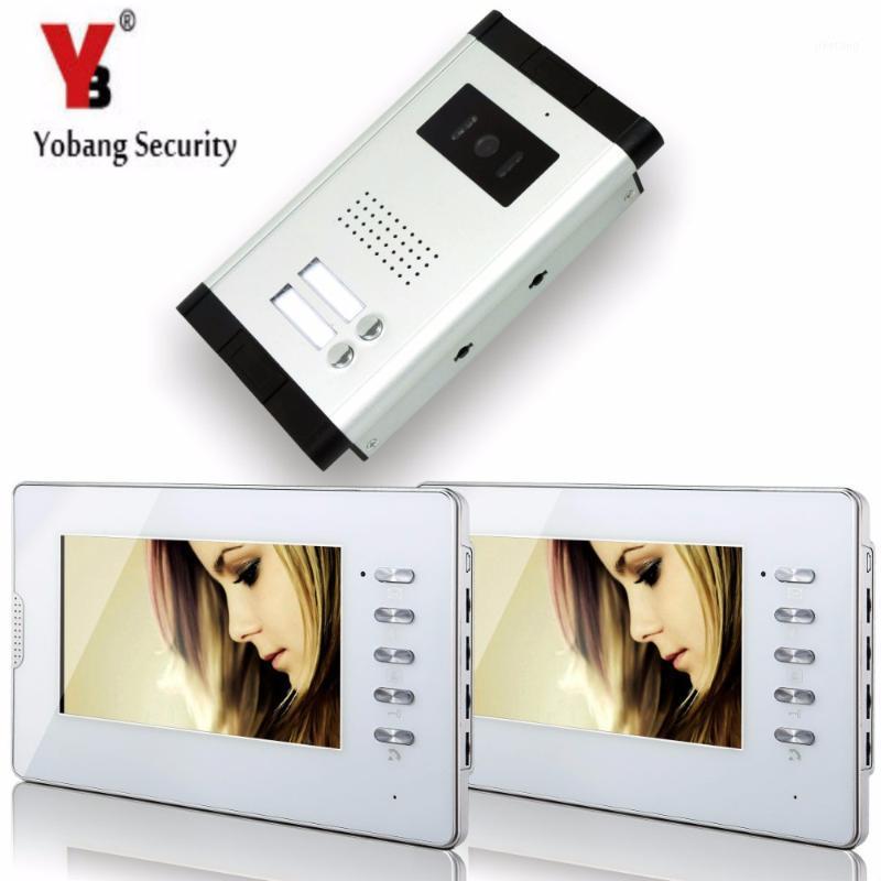 

Yobang Security 7"Screen For 2 Units Apartment Video Talk Intercom Night Vision Camera With Multi Call Buttons for Flats/Villa1