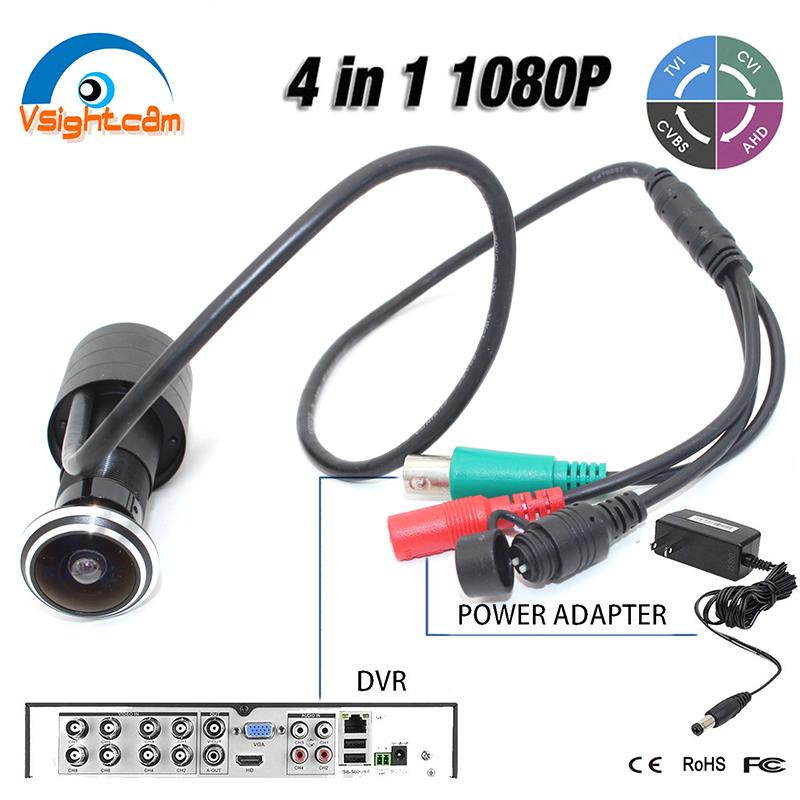 

SONY IMX323 960H Analog CCTV Camera 1080P 4 in1 (AHD/TVI/CVI/CVBS) Mini Door Eye Hole Camera 1.78MM Fisheye Lens with OSD Menu