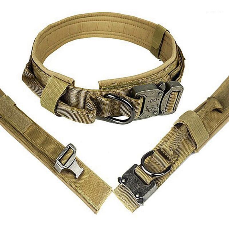 

Dog Collar Nylon Adjustable Tactical Dog Collars Control Handle Training Pet Cat Collar Pet Products1