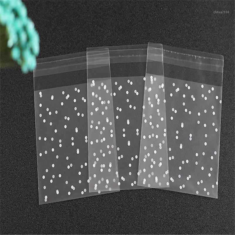 

100pcs/lot Translucent Dots Plastic Cookie Bags Gift Jewelry Bags Cupcake Wrapper Self Adhesive Birthday Party Wedding1