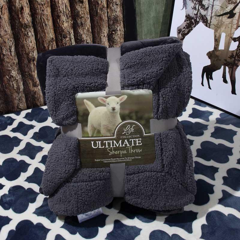 

Home Lamb Winter Blanket Travel Picnic Comforter Flanel Bedspread Chair Couch Cover Quilt Queen King Size