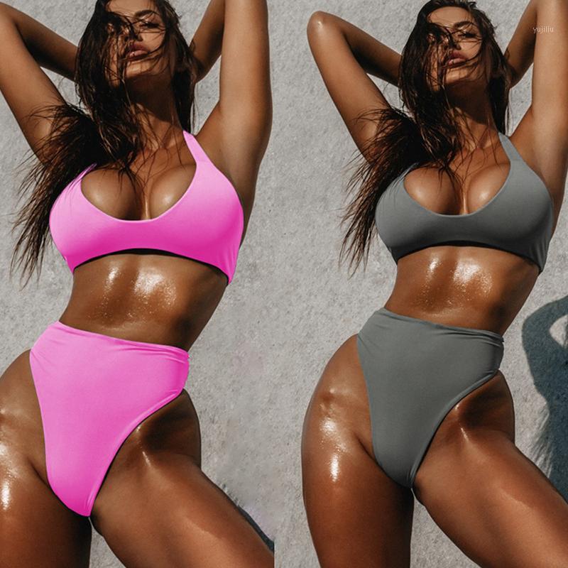

Sexy high leg bikinis 2019 mujer triangle swimsuit female push up swimwear women Bathing suit biquini new high waist bikini set1
