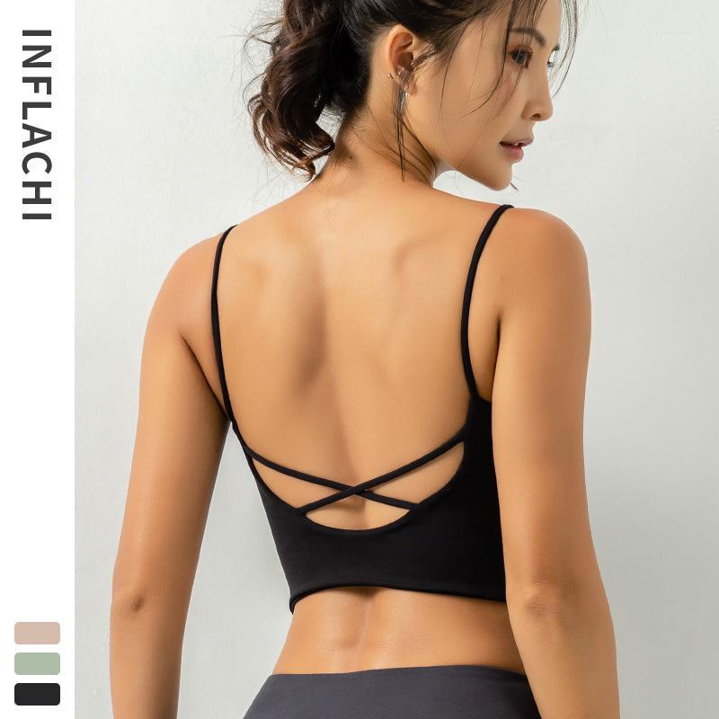 

Sports Bra High Impact Support Padded Gym Fitness Crop Top Women Push Up Training Solid Yoga Underwear Workout Halter1, Pink