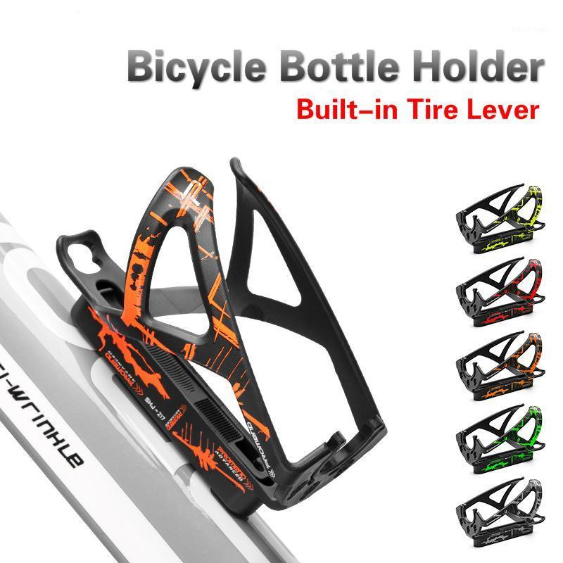 

Universal Mountain Bicycle Bottle Holder Plastic Built-in Tire Lever MTB Road Bike Bottle Cages Folding Bike Water Holder1
