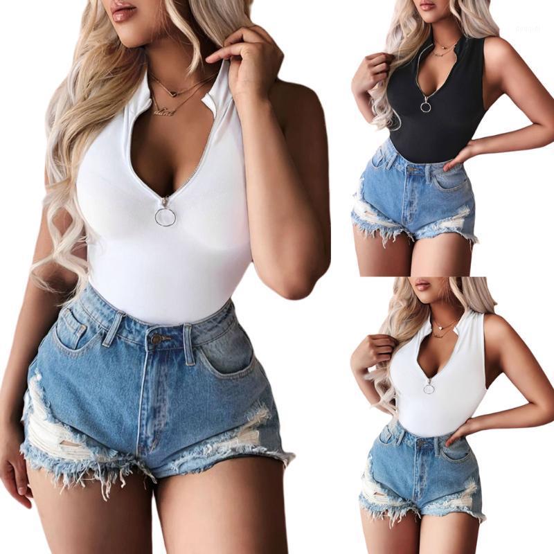 

Women Sexy Sleeveless Zipper Tank Top Vest Top Summer Fashion Solid Color for Ladies1, Black