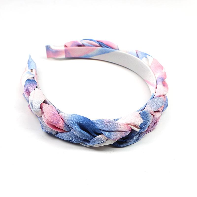 

Women Braid Headband Hair Band Sweet Decorative Elegant Gift Beach Party Stylish tie-dye Printed Accessory