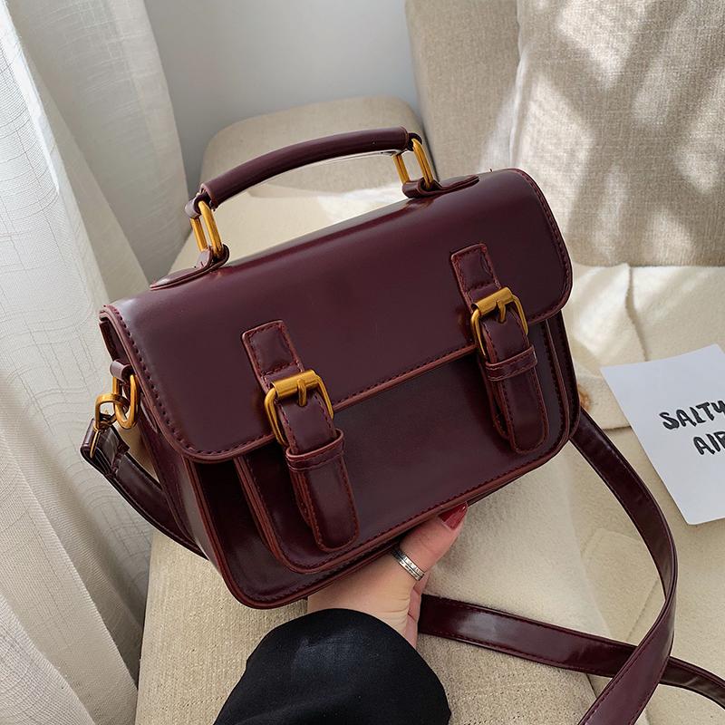 

Vintage Square Tote bag 2021 Fashion New High quality PU Leather Women's Designer Handbag Portable Shoulder Messenger Bag, Beige