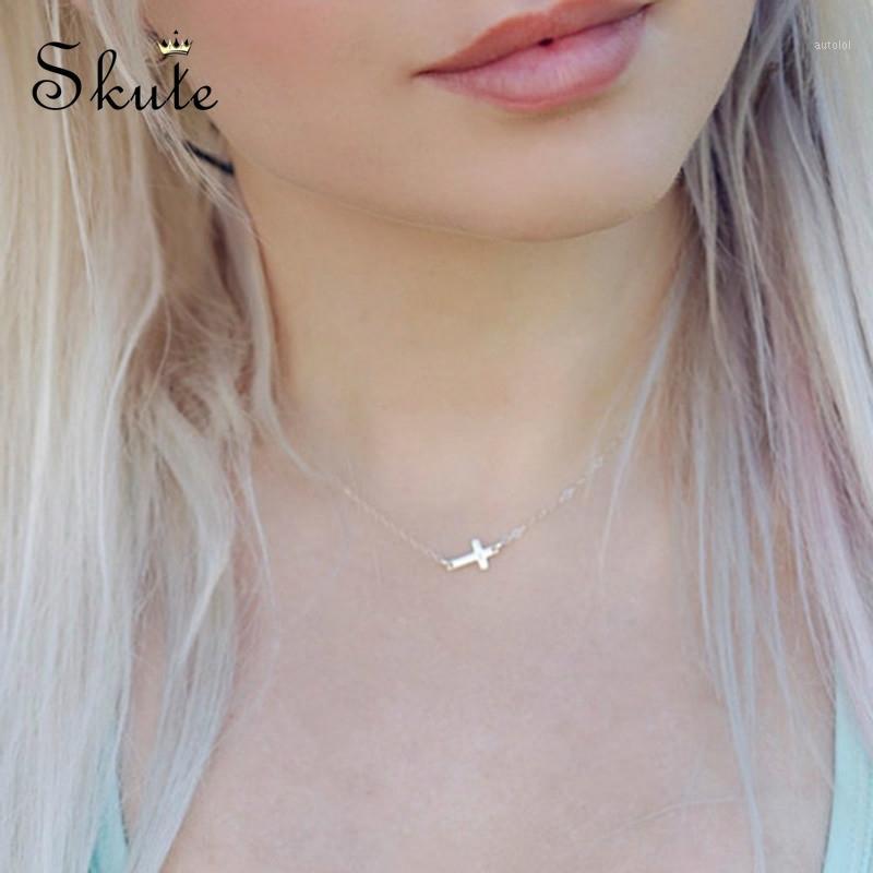 

Skute Simple Gold Color Tiny Cross Pendant Choker Collar Chain Necklace for Women Summer Bohemia Necklace Jewelry Mujer Bijoux1