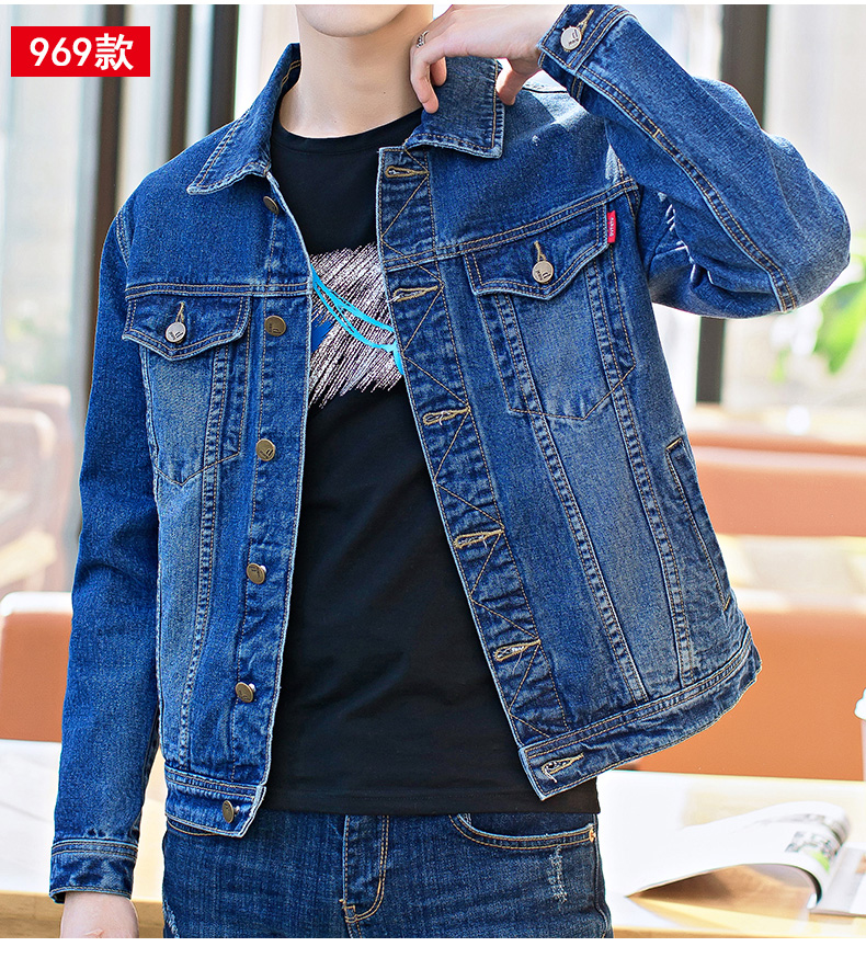 

Jeans jacket for men mature and stable 2020 autumn/winter new handsome clothes Korean autumn/winter style jacket, Black
