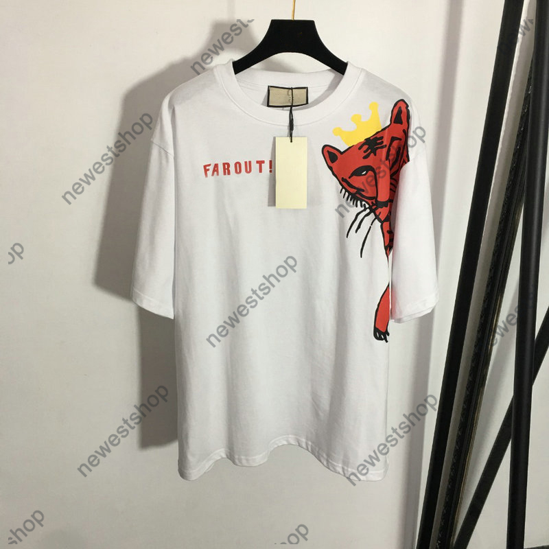 

2022 summer womens T Shirts paris designer luxury animal print tshirt women letter printing t shirt lady casual cotton t-shirt Loose tee, Black