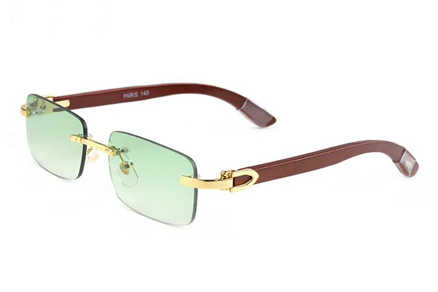 

Fashion Women Designer Sunglasses Mens Rimless Square Sunglasses Womens Man Vintage Brand Luxury Buffalo Travel Driving Wooden Sun Glasses Eyeglasses Lunettes