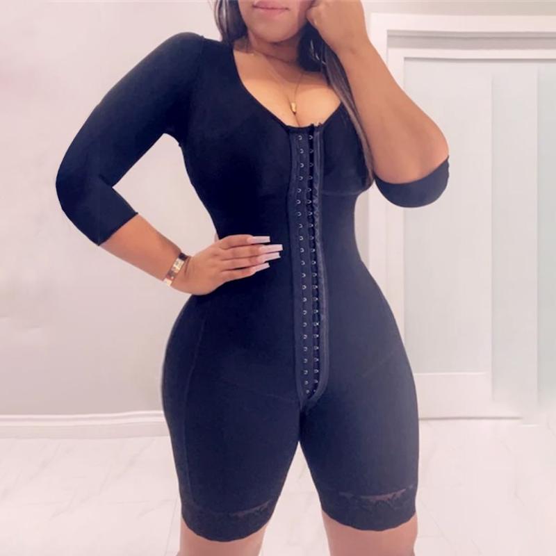 

Women' Shapers Full Body Support Arm Compression Women Postpartum Recovery Shaper Slimming Fajas Colombianas Shapewear Tummy Control Skims, Black