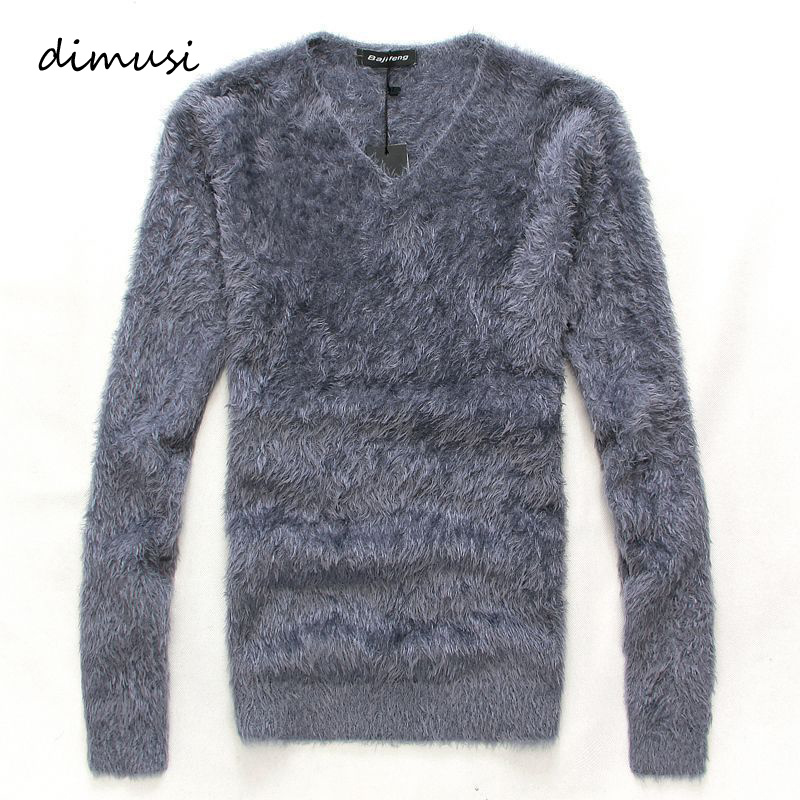 

Winter Men Pull Sweater Casual Solid V-Neck Turtleneck Shirt Sweaters Men Slim Fit Long Wool Knitted Pullovers Clothing, Navy blue