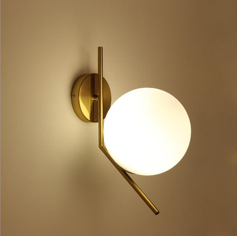 

Creative bedroom living room, modern bedroom wall lamp, balcony, iron ball