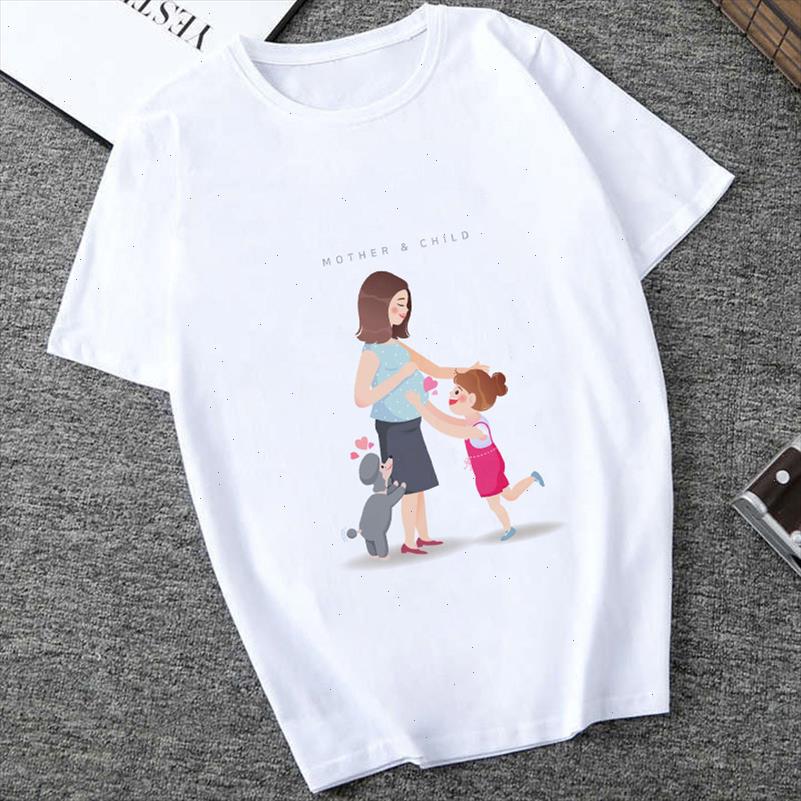 

t shirt women harajuku kawaii mother child printed white female clothing tshirt thin section short sleeve t shirt femme