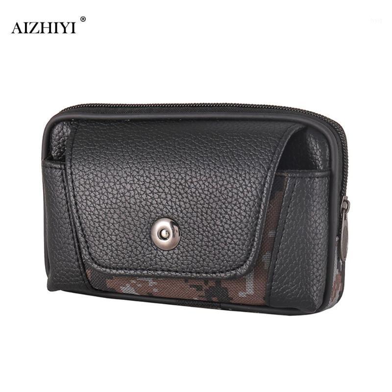 

Multi-function Men PU Waist Pack Bum Bag Classic Texture Creative Design Chic Leisure Casual Small Mobile Phone Wallet Pouch1, Black