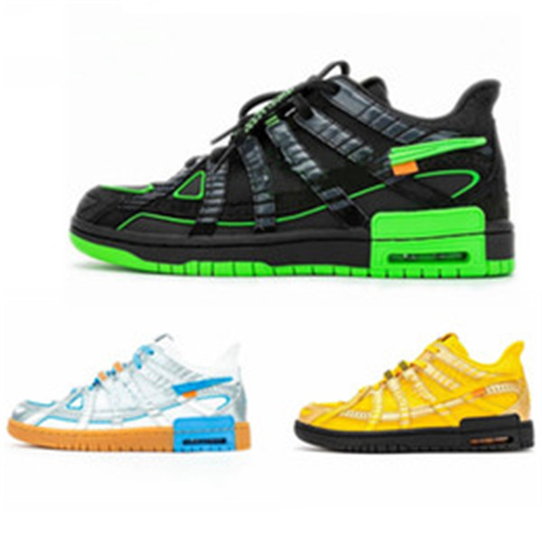 

2021 New Best Quality WHITE x Rubber Dunk running shoes University Gold Blue green-black UNC Basketball sneaker sport CU6015-001, 01