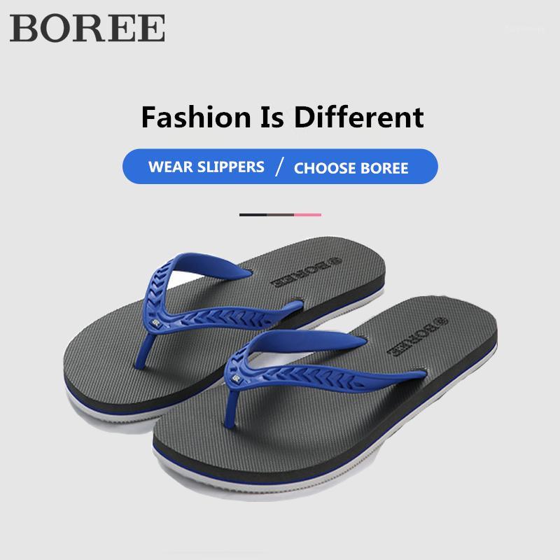 

BOREE EVA Summer Flip Flops Mens Slipper Non-slip Breathable Slippers Men Toe Beach Outdoor Indoor Home Shoes Sandals Slides1, Black