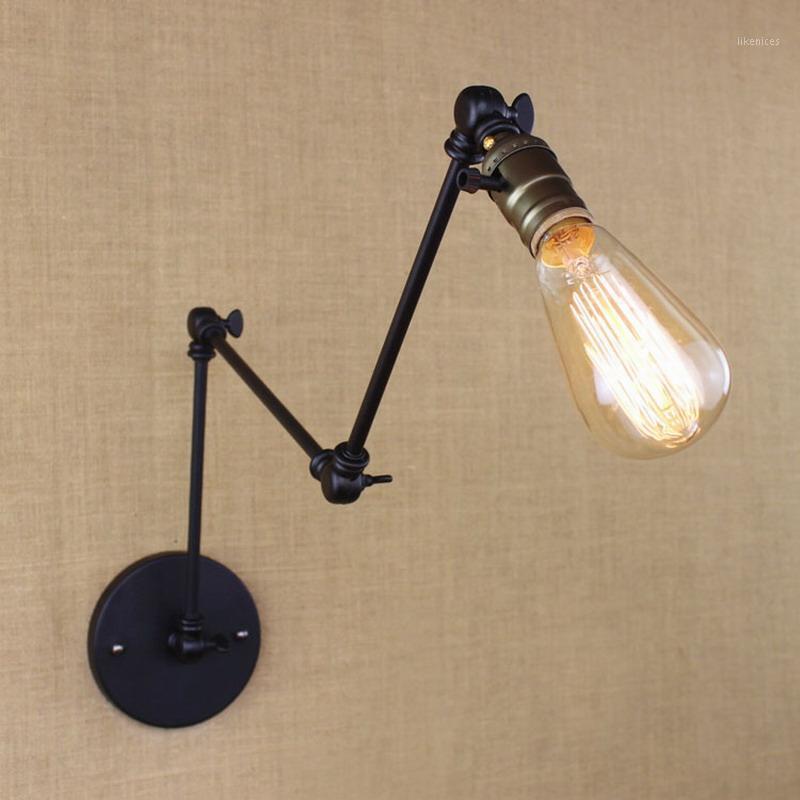 

industrial retro vintage black adjust head swing arm wall lamps e27 lights sconce for bedside bedroom corridor luminaire bar1